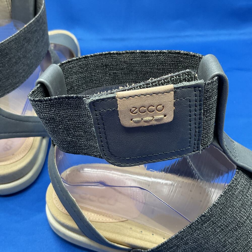 Ecco Gray Strappy Sandal Womens 8/8.5 - Picture 6 of 8